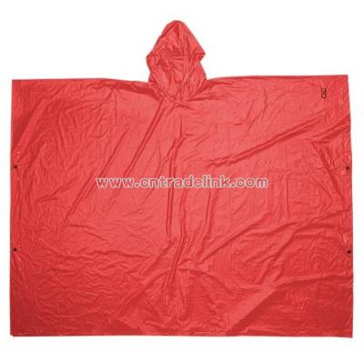 Rain Wear.10MM PVC Poncho - Red Large