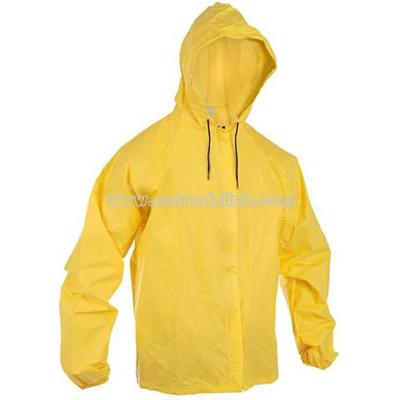 Rainwear Hooded Rain Jacket with Drop Tail
