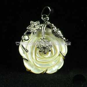 Real Shell Pendant with Gold Binding
