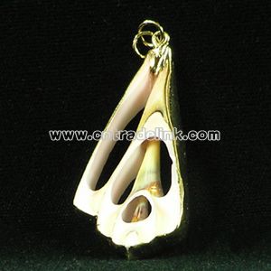 Real Shell Pendant with Gold Binding