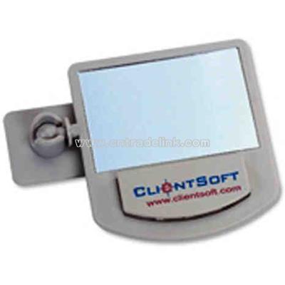 Rear view computer mirror with memo holder
