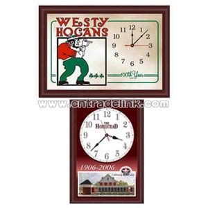 Rectangle, solid wood case clock