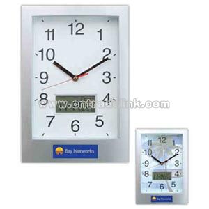 Rectangular analog wall clock