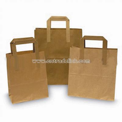 Recycled Brown Carrier Bags with Flat Handles
