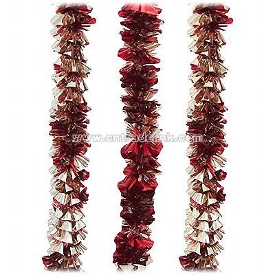 Red & Silver 9' Vintage Tinsel Garland