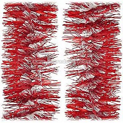 Red & White 12' Royal Sapphire Tinsel