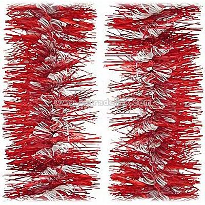 Red & White 12' Royal Sapphire Tinsel