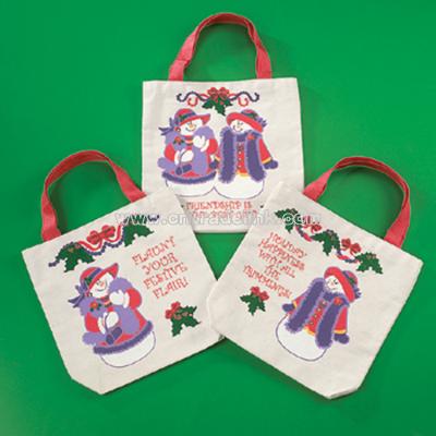 Red & Wild Snow Lady Tote Bags