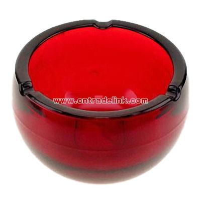 Red Glass Ashtray