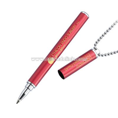 Red Magnetic Cap-Off Necklace Pen