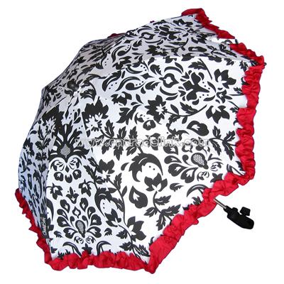 Red Ruffle Damask