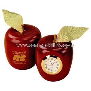 Red apple shaped clock