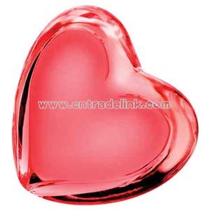 Red crystal heart paperweight