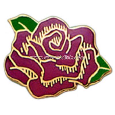 Red stock rose shape pin