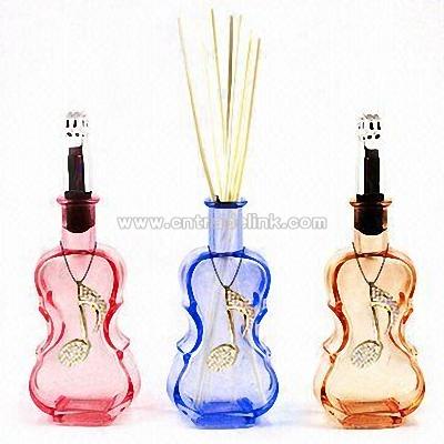 Reeds Fragrance Diffuser Set with Violin Shape Glass Bottle and Music Note Pendant
