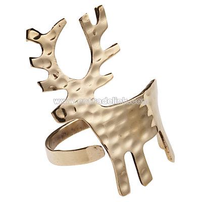 Reindeer Napkin Ring, Brass