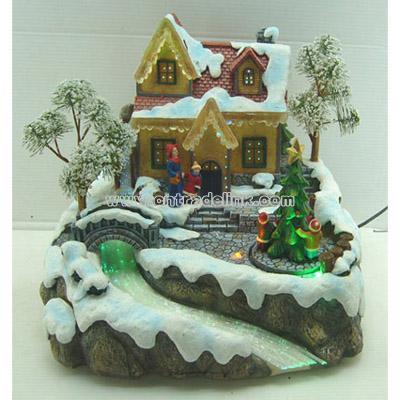 Resin Christmas House With LED