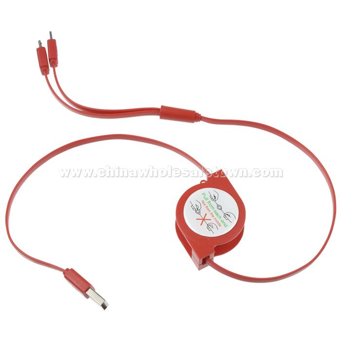 Retractable 2-in-1 Noodle Charging Cable