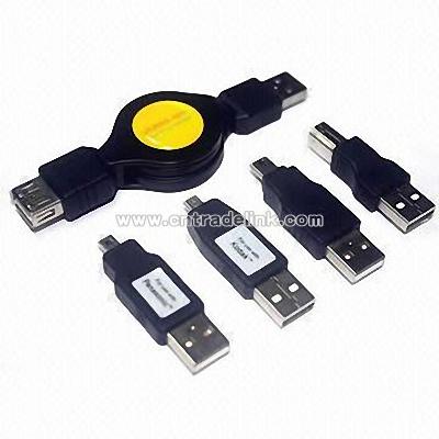 Retractable Extension Cable USB 2.0 5 Pack Set