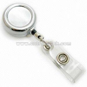 Retractable Key ID Badge Reel with Chrome-plated Finish