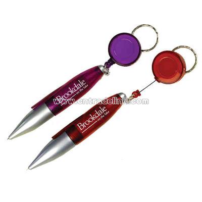 Retractable pen keychain