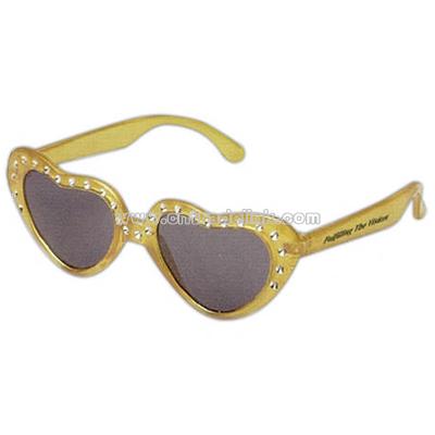 Rhinestone Love - Heart-shaped sunglasses