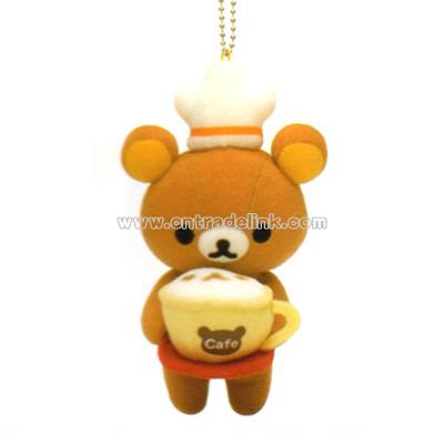 Rillakuma Cafe Relax Bear Plush Keychain