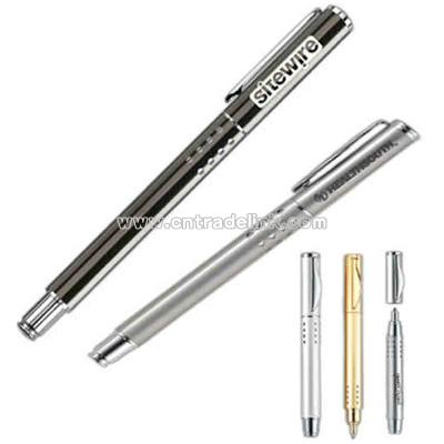 Roller ball pen with click action mechanism