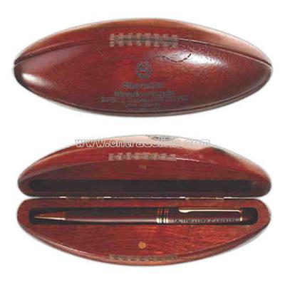 Rosewood ballpoint pen in football case