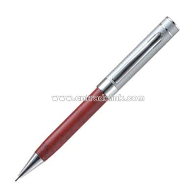 Rosewood pencil with satin chrome accents