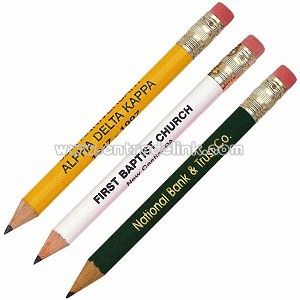 Round Golf Pencil With Eraser