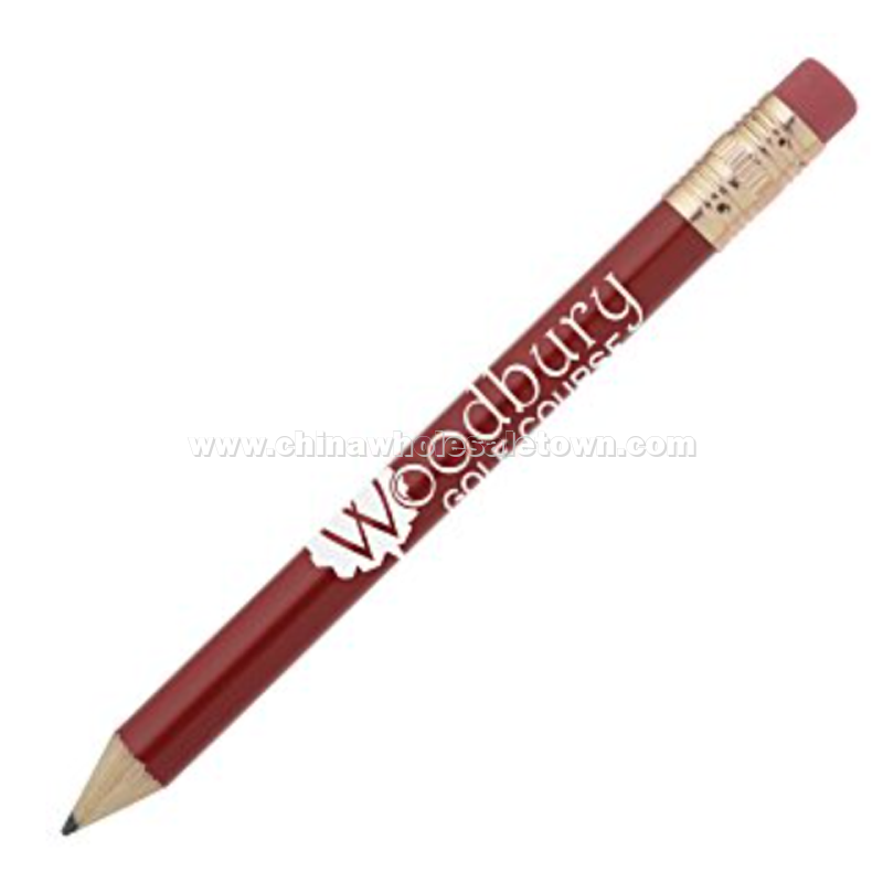 Round Golf Pencil with Eraser