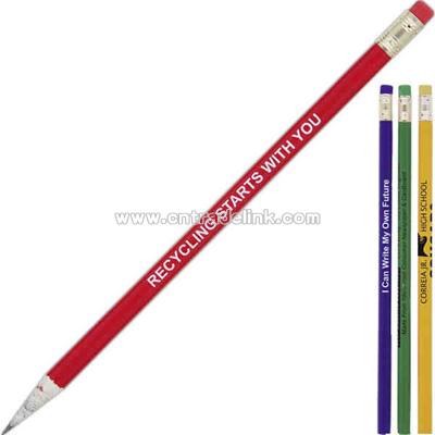 Round recycled newspaper pencil