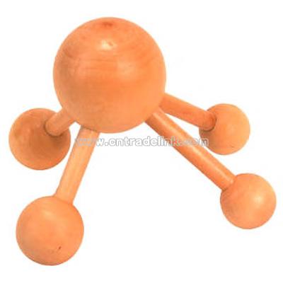 Round shape handle wooden comfort massager with four massager legs