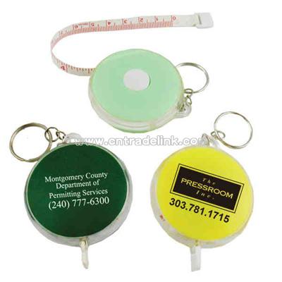 Round shape tape measure key chain.