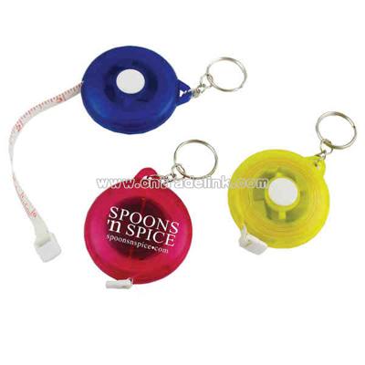 Round shape tape measure with spilt ring key chain