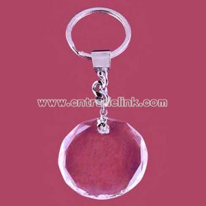 Round sunflower crystal key chain