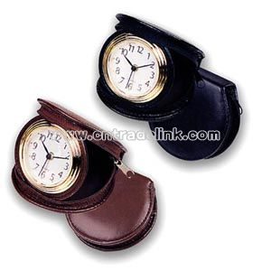 Round traveling alarm clock