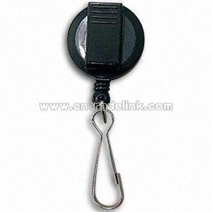 Roundness Badge Reel with Plastic Clip and Zinc Alloy Hook