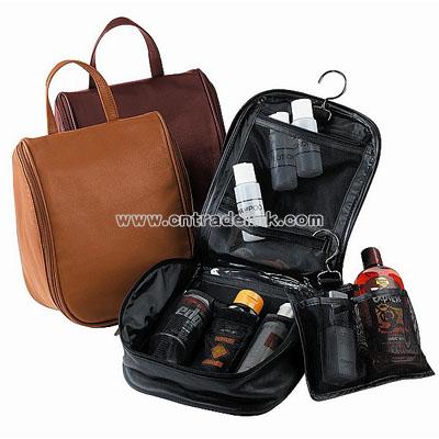 Royce Leather Toiletry Bag with Removable Pouch