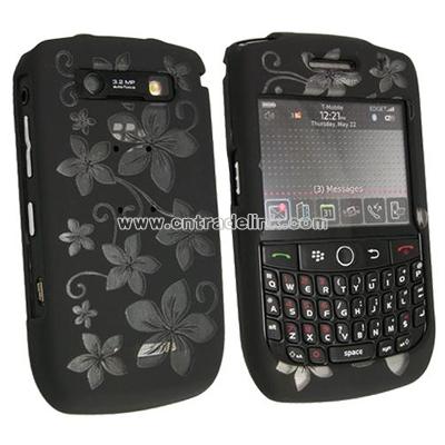 Rubber Coated Case for Blackberry Curve 8900 Black Hawaii