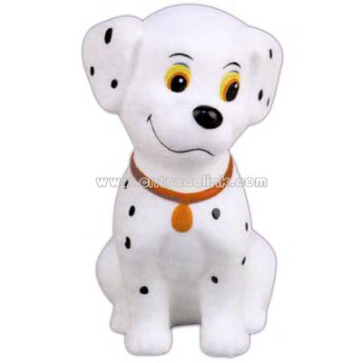 Rubber Dalmatian dog shape bank