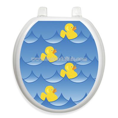Rubber Ducky Blue Round Decorative Applique