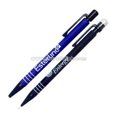 Rubber coated ballpoint pen and mechanical pencil set