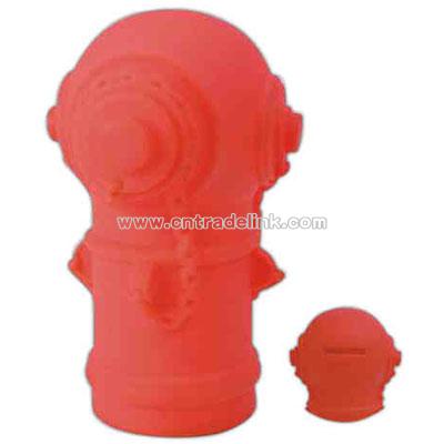 Rubber fire hydrant shaped coin bank toy