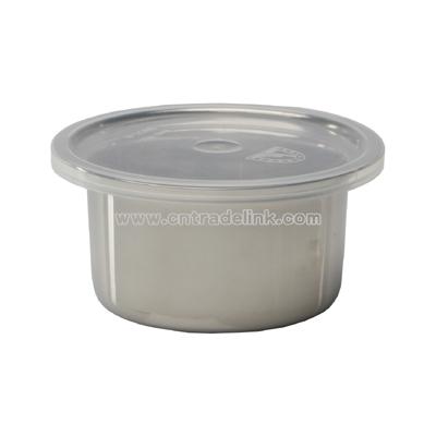 Salad crock stainless steel 0.6 quart complete with plastic cover