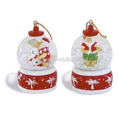Santa Mini Snow Globe Ornament Set