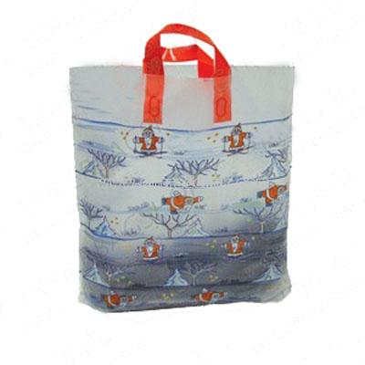 Santa on Ice Premium Plastic Carrier Bags with Loop Handles