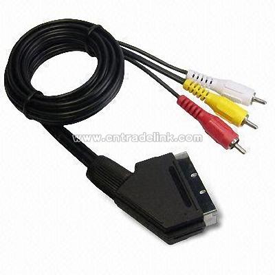 Scart Plug to 3RCA Plugs Cable