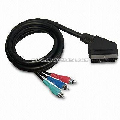 Scart Plug to 3RCA Plugs Cable